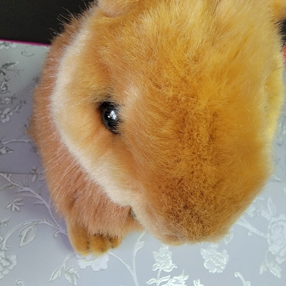 Miyoni by Aurora Angora Rabbit 10" Plush Brown sitting stuffed animal - Picture 4 of 7